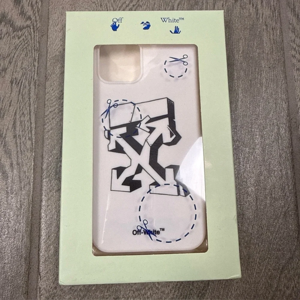 Off-White Arrow Graffiti iPhone 12‎ / 12  Phone Case White& Black Authentic New
